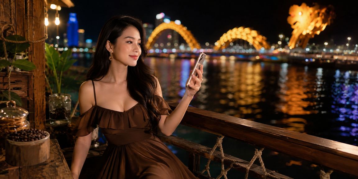 Người dùng trải nghiệm casino di động tại Đà Nẵng với ly cà phê